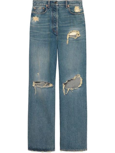 gucci pantalone|Gucci distressed jeans.